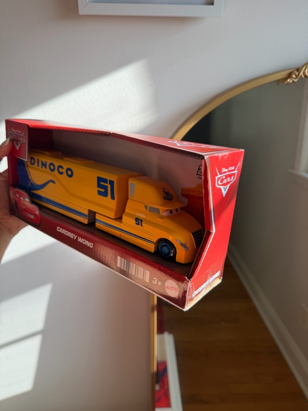 Disney Dinoco Yellow Cardrey Wong Truck Toy with Blue Accents